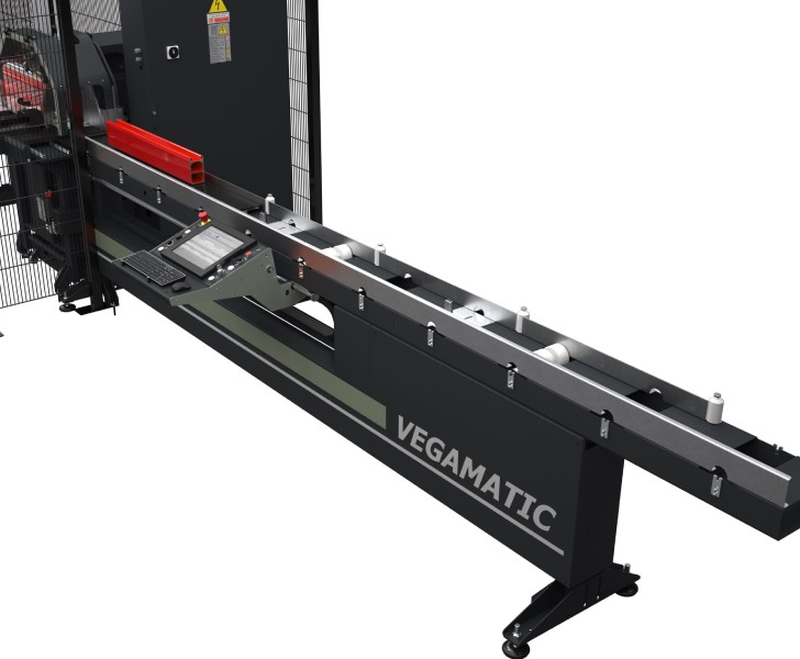 Vegamatic Pusher Unloading roller conveyor Emmegi
